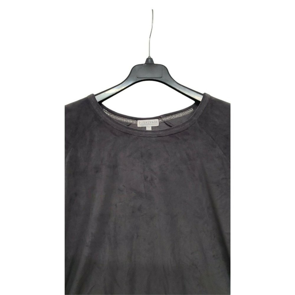 PJ Salvage Lounge plus size 3x Grey Oh My Velour Top Ribbed Cuff sleepwe… - Picture 3 of 7